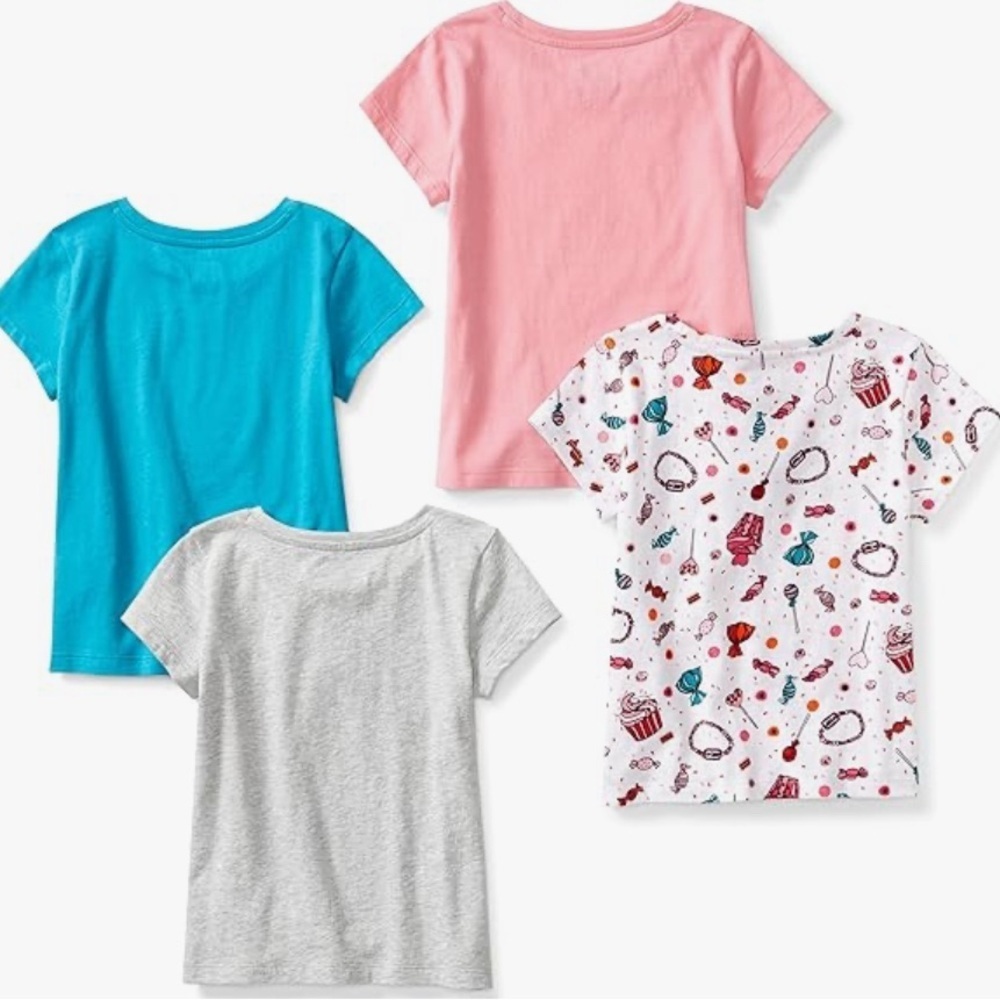 Girls Spotted Zebra Pack Of 4 XL Short Sleeves Kids TShirt Brand New - Picture 3 of 5